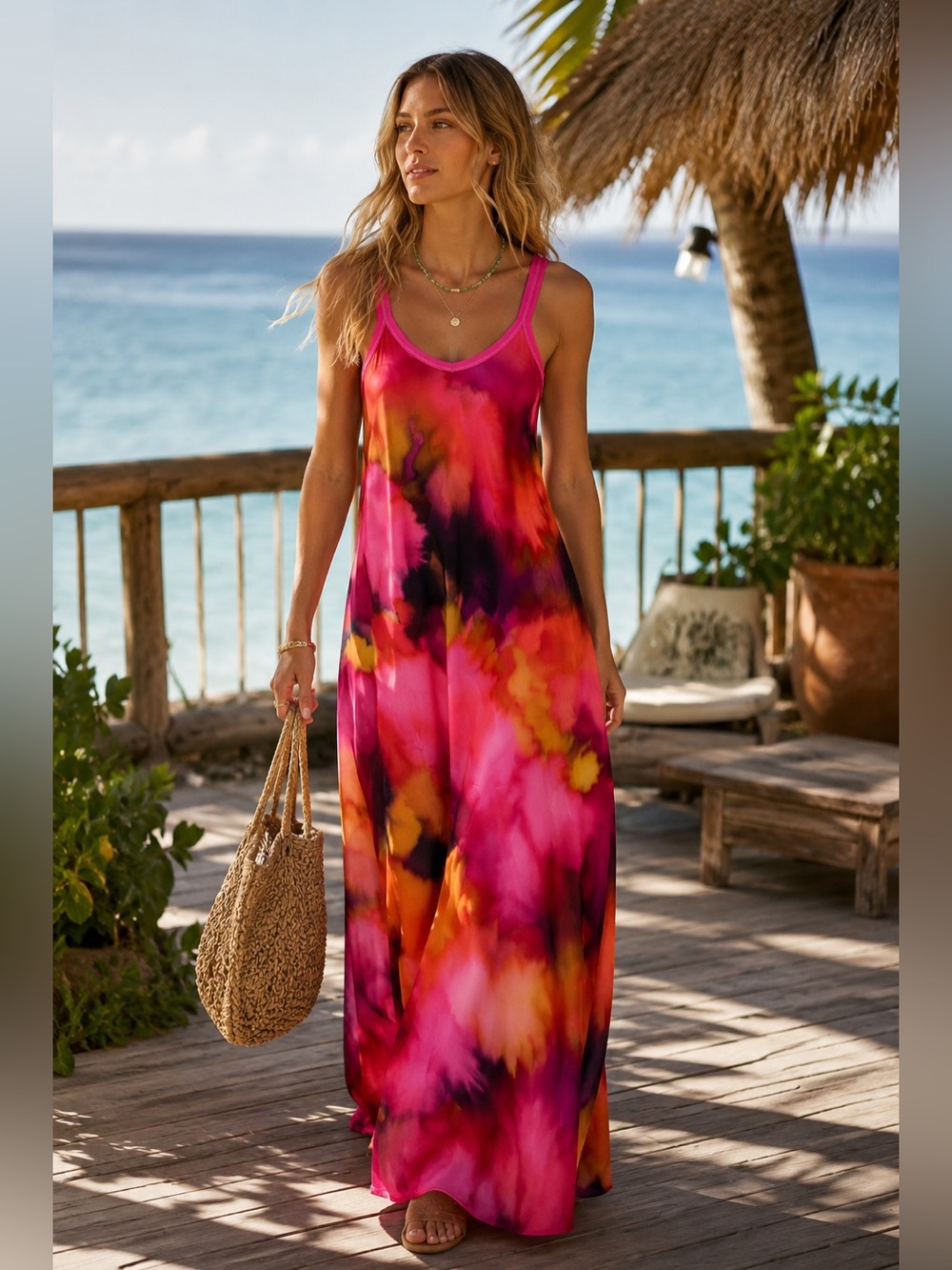 NWT Beate Heymann Magenta watercolor Dress 8